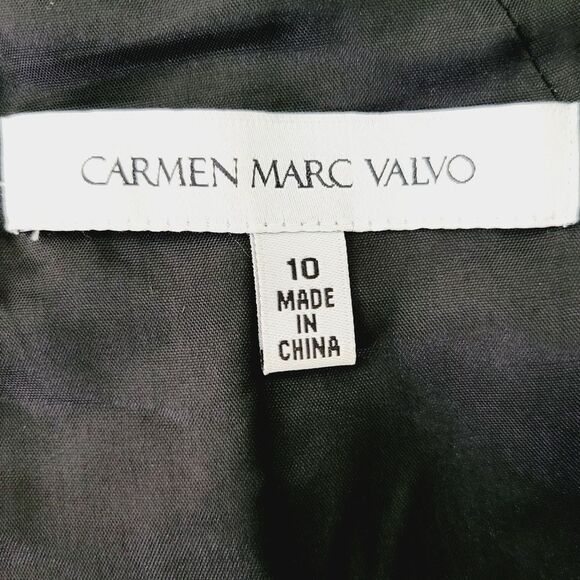 Carmen Marc Volvo Sheath Dress Houndstooth Jaquared Textured Blue Black  Size 10 - Picture 10 of 12